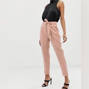 ASOS Pink Tie Cigarette Trousers